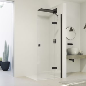 HÜPPE SolvaPro Schwingtür mit festem Segment für Seitenwand und Nische 70-120 x 120-200 cm, mit Anti-Plaque