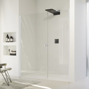 HÜPPE SolvaPro Schwingtür mit Nebenteil in Nische 120 x 200 cm, ohne Anti-Plaque