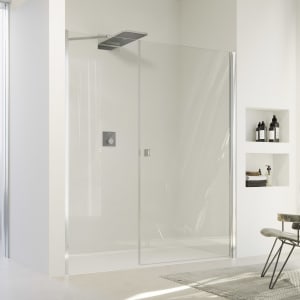 HÜPPE SolvaPro Schwingtür mit Nebenteil in Nische 70-120 x 120-200 cm, mit Anti-Plaque