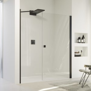 HÜPPE SolvaPro Schwingtür mit Nebenteil in Nische 120,1-280 x 200,1-220 cm, ohne Anti-Plaque