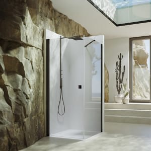 HÜPPE SolvaPro Schwingtür für Nische und Seitenwand 50-100 x 120-200 cm, mit Anti-Plaque