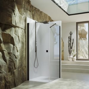 HÜPPE SolvaPro Schwingtür für Nische und Seitenwand 50-90 x 200,1-220 cm, ohne Anti-Plaque