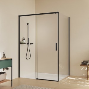 HÜPPE Vita pure Seitenwand für Schiebetür 1-teilig mit festem Glaselement Maßanfertigung B: 70 - 120 H: 120 - 200 cm