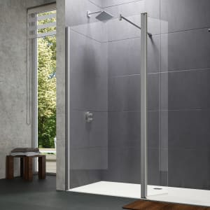 HÜPPE Design pure Walk-In Seitenwand mit beweglichem Segment 55-180 x 140-200 cm, Glas mit Anti-Plaque