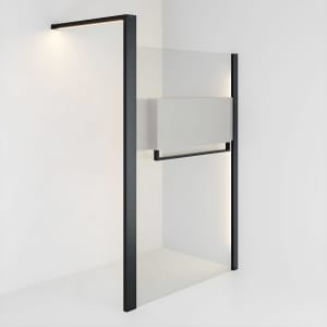 HÜPPE Sphere 4-Eck Walk-In Seitenwand alleinstehend 136,5 - 142 cm, mit Licht