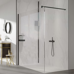 HÜPPE Select+ Walk-In Seitenwand alleinstehend 8 mm, Sondermaß bis 120 cm Breite, mit Querbügel