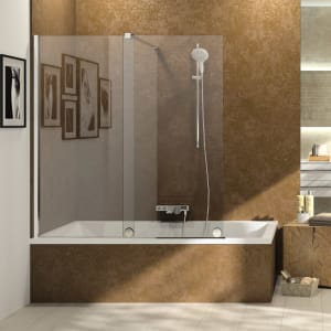 HÜPPE Xtensa pure Badewannenabtrennung 120 cm, Linksbefestigung und Komfortgriff Xtensa