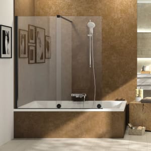 HÜPPE Xtensa pure Badewannenabtrennung 140 cm, Linksbefestigung