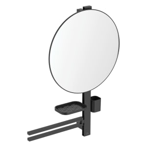 Ideal Standard Alu+ Beauty Bar Accessoires-Kombination L800 mit Spiegel Ø 50 cm