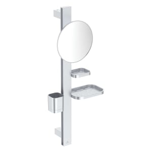 Ideal Standard Alu+ Beauty Bar Accessoires-Kombination S700 mit Spiegel Ø 20 cm