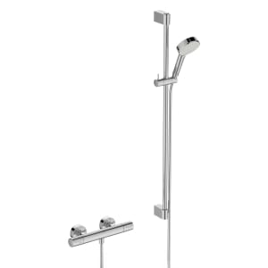 Ideal Standard Ceratherm T25 Duschgarnitur mit Brausethermostat, Handbrause und Brausestange 90 cm