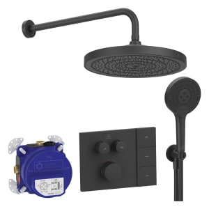 Ideal Standard Duscharmaturen-Set Ceratherm Navigo® Unterputzthermostat mit Easy-Box Unterputz-Grundkörper, Solos 3-Funktions-Kopf- und Handbrause