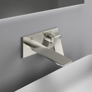 Ideal Standard Conca Wand-Waschtischarmatur, eckige Rosette, Auslauf 18 cm