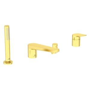 Ideal Standard La Dolce Vita 4-Loch-Badearmatur für Wannenrand mit Handbrause-Set, mit Auslauf