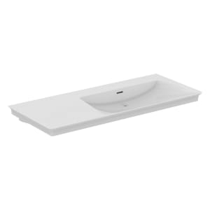 Ideal Standard La Dolce Vita Möbelwaschtisch 126 cm, ohne Hahnloch, mit Überlauf, Ablage links