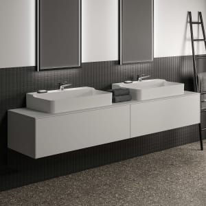 Ideal Standard Conca Waschtischunterschrank 240 cm, mit Ausschnitt wählbar, 2 Auszüge