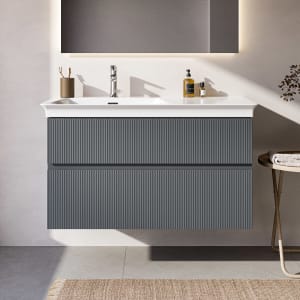 Ideal Standard Finesse Waschtischunterschrank 100 cm mit 2 Auszügen, asymmetrisch links, für Möbelwaschtisch