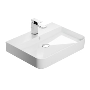 Treos Serie 800 Waschtisch 60,5 x 42 cm, mit Überlauf und 1 Hahnloch