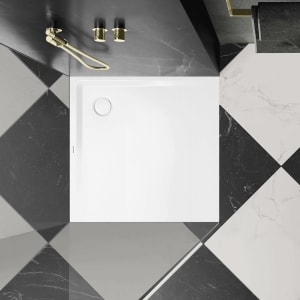 Kaldewei SUPERPLAN 1848-2 Duschwanne 90 x 90 cm mit Invisible Grip, inkl. Wannenträger