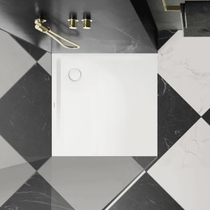 Kaldewei SUPERPLAN 1848-2 Duschwanne 90 x 90 cm mit Secure Plus, inkl. Wannenträger