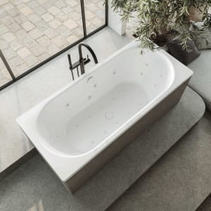Kaldewei Classic Duo 107 Whirlpool mit BODY&SOUL Whirlsystem, Ab-und Überlauf mit Wassereinlauf, Perl-Effekt