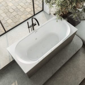 Kaldewei Classic Duo 107 Whirlpool mit SOUL Whirlsystem, Ab-und Überlauf mit Wassereinlauf, Perl-Effekt