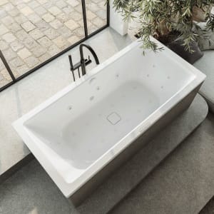 Kaldewei Conoduo 733 mit BODY&SOUL Whirlsystem, Ab -und Überlauf mit Wassereinlauf, Perl-Effekt
