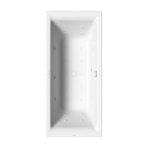 Kaldewei PURO DUO 663 Whirlpool mit BODY&SOUL Whirlsystem, Ab -und Überlauf mit Wassereinlauf, Perl-Effekt