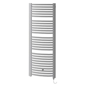 Kermi Basic R-E gebogen Badheizkörper 52,4 x 6,4 x 117,2 cm, mit Elektro-Set WWS rechts