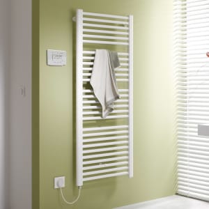 Kermi Basic-E gerade Badheizkörper 59,9 x 3,5 x 177 cm inkl. Elektro-Set WRX links