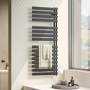 Kermi Credo Half flat -E Badheizkörper 45 x 103,9 cm, mit Elektro-Set FKS rechts