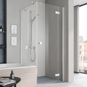 Kermi MENA Pendeltür 1-flügelig mit Festteil 80 cm, Anschlag rechts für Seitenwand