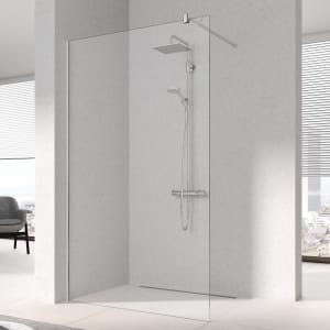 Kermi MENA teilgerahmte WALK-IN Wall mit 90° Stabilisierung 140 cm, schmales Profil