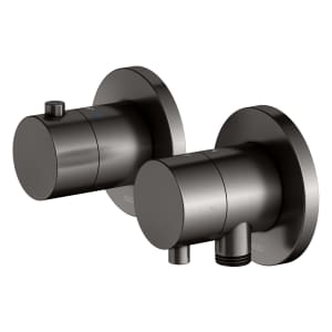 Keuco EDITION 400 Thermostatarmatur Set für 2 Verbraucher, mit Schlauchanschluss und Brausehalter