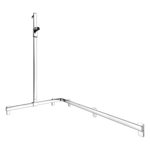 Keuco AXESS Eck-Duschhandlauf 90° mit Brausestange, 115 x 85 x 130,1 cm