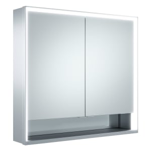 Keuco Royal Lumos Wandvorbau Spiegelschrank 70 x 73,5 cm, 2 Türen, offene Ablage, CH Version