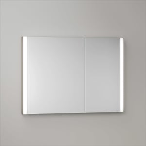 Keuco Royal Metis LED Unterputz-Spiegelschrank 100 x 71 cm, 2 Türen mit Spiegelheizung, asymmetrisch, französiche Ausführung