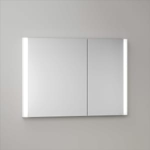 Keuco Royal Metis LED Unterputz-Spiegelschrank 100 x 71 cm, 2 Türen mit Spiegelheizung, asymmetrisch, französiche Ausführung