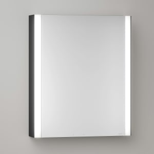 Keuco Royal Metis LED Aufputz-Spiegelschrank 60 x 71 cm mit Spiegelheizung, Türanschlag rechts, schweizer Ausführung