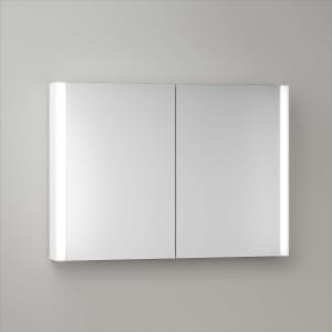 Keuco Royal Metis LED Aufputz-Spiegelschrank 100 x 71 cm, 2 Türen mit Spiegelheizung, schweizer Ausführung