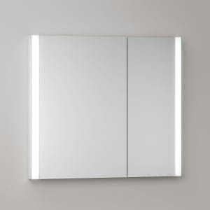 Keuco Royal Metis LED Unterputz-Spiegelschrank 80 x 71 cm, 2 Türen mit Spiegelheizung, asymmetrisch, schweizer Ausführung