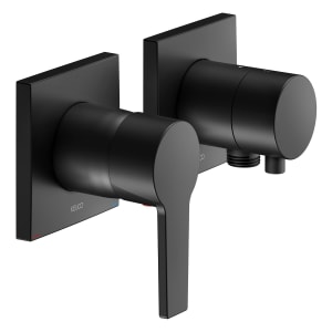 Keuco EDITION 11 Black Selection Einhebelmischer Set für 2 Verbraucher, mit Schlauchanschluss