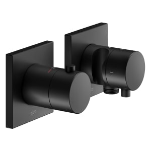 Keuco EDITION 11 Black Selection Thermostatarmatur Set für 2 Verbraucher, mit Schlauchanschluss und Brausehalter