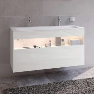 Keuco Stageline Waschtischunterbau 120 x 62,5 cm, mit Steckdose und Beleuchtung, CH Version