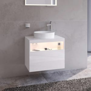 Keuco Stageline Waschtischunterbau 65 cm, Hahnloch rechts, mit LED-Fachbeleuchtung