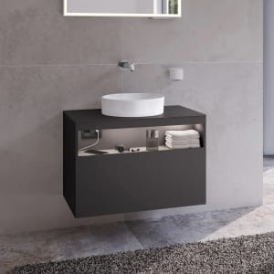 Keuco Stageline Waschtischunterbau 80 cm, ohne Hahnloch, mit LED Fachbeleuchtung