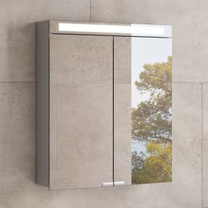 Keuco Royal E-One Aufputz-Spiegelschrank 60 x 70 cm mit 2 Türen und LED-Beleuchtung