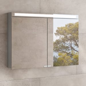 Keuco Royal E-One Aufputz-Spiegelschrank 100 x 70 cm mit 2 Türen und LED-Beleuchtung
