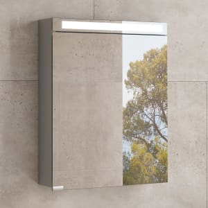 Keuco Royal E-One Aufputz-Spiegelschrank 50 x 70 cm mit 1 Tür und LED-Beleuchtung, Türanschlag rechts
