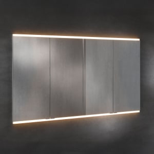 Keuco Royal P94 Unterputz-Spiegelschrank 4-türig 180 x 16 cm, mit LED-Beleuchtung, 4 Steckdosen